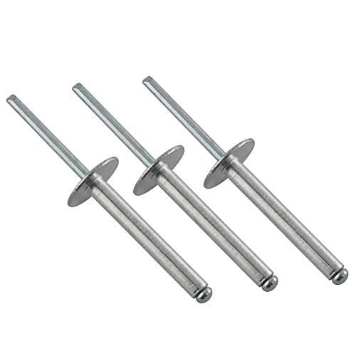 E-outstanding Core Pulling Rivet 60PCS 3/16x1-3/8inch(4.8x35mm) Large Flange Aluminum Blind Rivet Self-Plugging Open End Decorating Fastener Nails Pop Rivets 3/8 Inch
