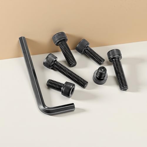 330 Pcs M4 Screws Assortment Kit, M4x6mm/8mm/10mm/12mm/16mm/20mm/25mm/30mm, Metric Hex Socket Head Cap Screws Nuts Washers Kit with Wrench, Black Zinc Plated M4 330Pcs 6mm-30mm