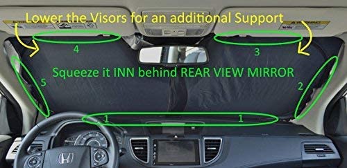 Car Windshield shade for Automotive windshield sunshades with Storage Pouch by A1 Sun Shade Foldable Truck Suv Front Window Shield Blocker Visor Protector Cover for Interior Accessories for Heat Large