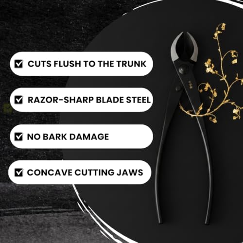 Senkichi 8.3" Japanese Bonsai Concave Cutter – Professional Branch Cutter for Clean Flush Cuts, Leaves No Stub – High-Carbon Forged Steel Pruning Shears, Made in Japan - forest Originals