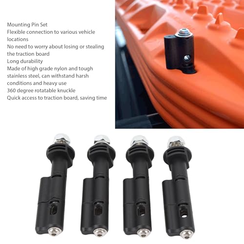 Traction Board Mounting Kit, 4PCS 17mm Mounting Pins Theftproof Safety Mount Pins Set Replacement Compatible with MaxTrax MKII LITE and Mini Recovery Boards