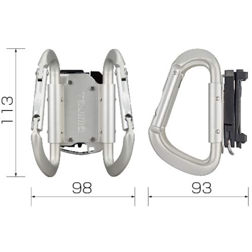 Tajima SFKHA-CLW Detachable Tool Holder, Aluminum, Carabiner, Large, Double