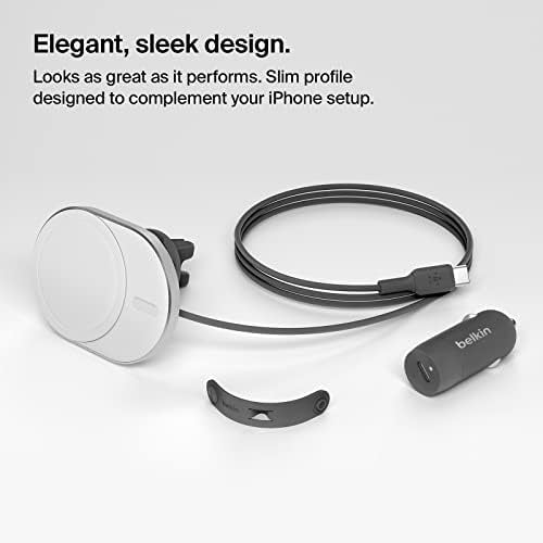 Belkin 15W MagSafe-Compatible Wireless Car Charger, Vent Mount | iPhone 17/16/15/14/13, Pixel 10 compatible, fast charging, secure vent mount, hands-free driving Charging Mount
