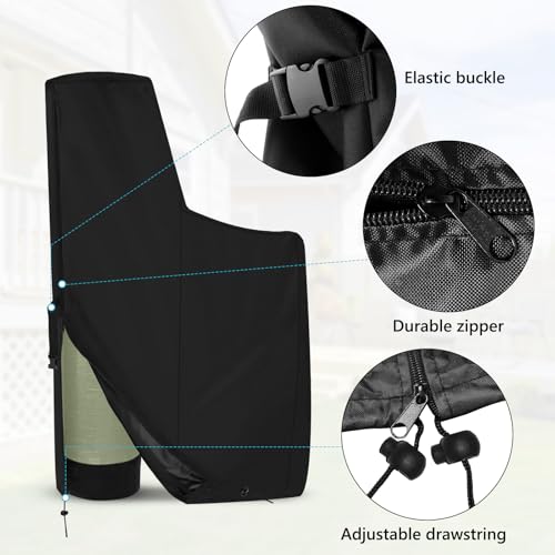 Water Softener Cover Outdoor Waterproof Filte Brine Tank Cover with Split Zipper,Drawstring and Elastic Buckle Heavy Duty Insulated Anti UV and Tear Resistant 16"D x 30"W x 55"H Black 55" H x 30" W x 16" D