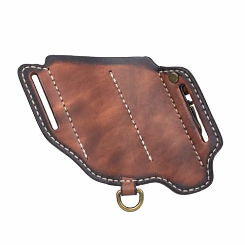 Leather Multitool Sheath for Belt Compact EDC Pouch Pocket 5 in 1 Organizer