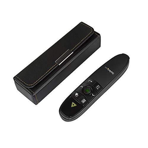 StarTech.com Wireless Presentation Remote with Green Laser Pointer - 90 ft. (27 m) - USB Presentation Clicker for Mac and Windows, TAA (PRESREMOTEG)