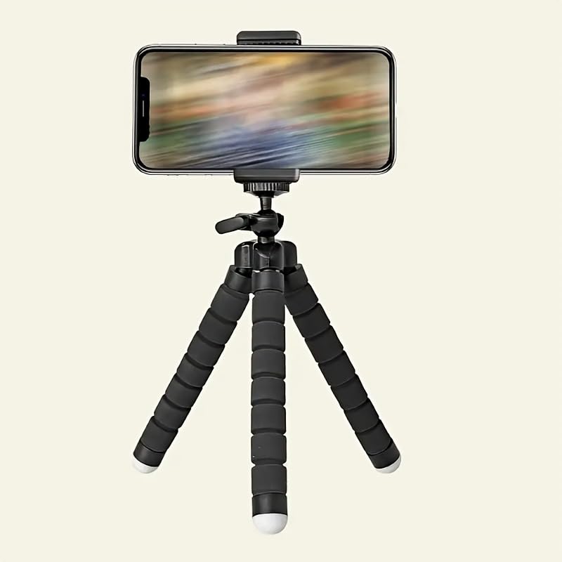 Phone Tripod, Portable and Flexible Tripods with Clip, Cell Phone Tripode Stand for Video Recording