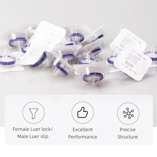 33mm Sterile Syringe Filter PVDF Hydrophilic Filtration 0.45um, 20 PCS 33mm 0.45um PVDF Hydrophilic Membrane