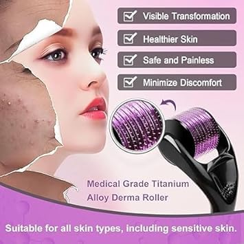  [AUSTRALIA] - Derma Roller 540 Titanium Micro Needling for Face and Body-Face Roller for Skin Rejuvenation Anti Ageing Scar Acne marks Cellulite Treatment-Beard Roller for Hair Growth for Men and Women (1.5 mm) 1.5 mm