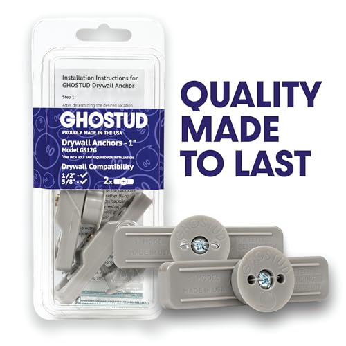 1" GHOSTUD - Heavy Duty Plastic Drywall Anchor Kit - 2 Pack 1"