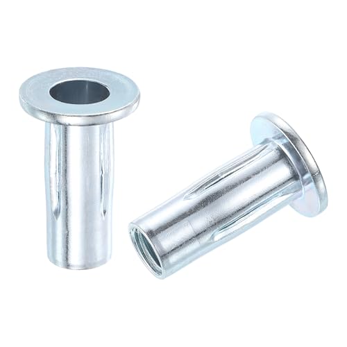 uxcell M10 Multi-Grip Rivet Nuts, 30pcs Pre-Bulbed Shank Flat Head Threaded Insert Nut Carbon Steel Plus Nuts for Construction Industrial 30