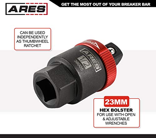ARES 36005 1/2-In Drive Ratcheting Breaker Bar Adapter - Reversible 1/2-Inch Drive