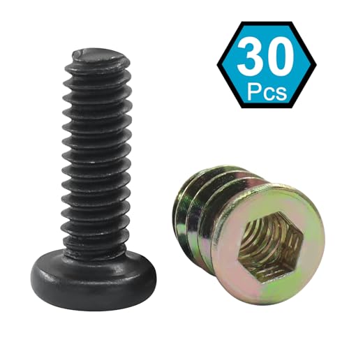 Threaded Inserts for Wood Furniture, 1/4-20 x 19/32", 30 Sets