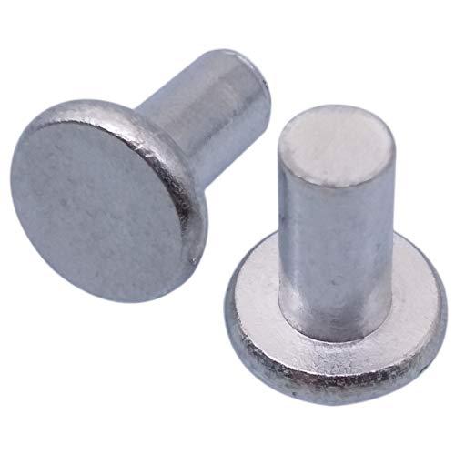 100pcs 5mm Dia 10mm Shank Flat Countersunk Head Aluminum Solid Rivets