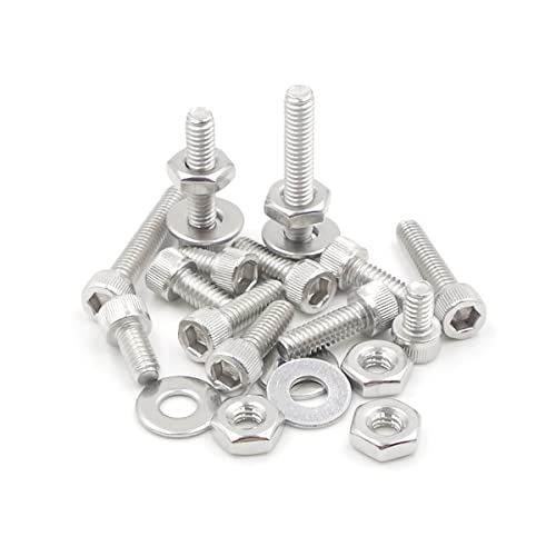 #8-32 UNC 304 SS Knurled Socket Head Cap Screws Nuts & Washers Kit #8-32UNC