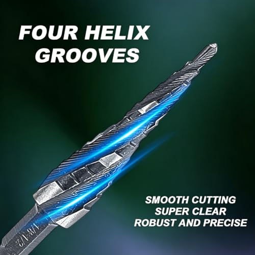 5 PCS HSS Step Drill Bit Set for Metal - 59 Sizes 1/8" –1-3/8" 1/8" –1-3/8"