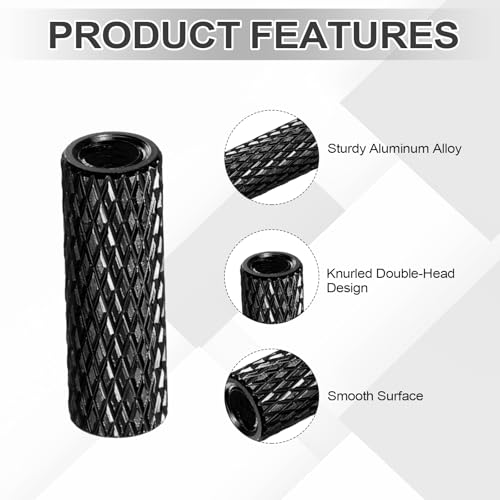 MECCANIXITY 100 Pcs M3 x 15mm Knurled Aluminum Standoff Mesh Spacer Column for FPV Drone RC Airplane Racing Car Simracing, Black M3*15mm