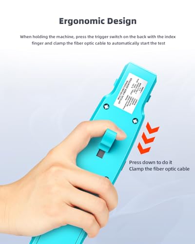 Fiber Optic Identifier with Power Meter Red Light Source, 5-in-1 All-in-One Tool for Single - Multi-Mode, Rechargeable Fiber Direction Tester with Clamp, Measuring Range -70-10dBm