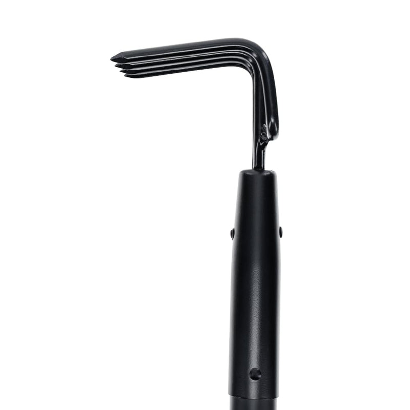 Hooyman 4-Tine Cultivator with Heavy Duty Carbon Steel Construction, No-Slip H-Grip Handles for Gardening, Land Management, Yardwork, Farming, and Outdoors