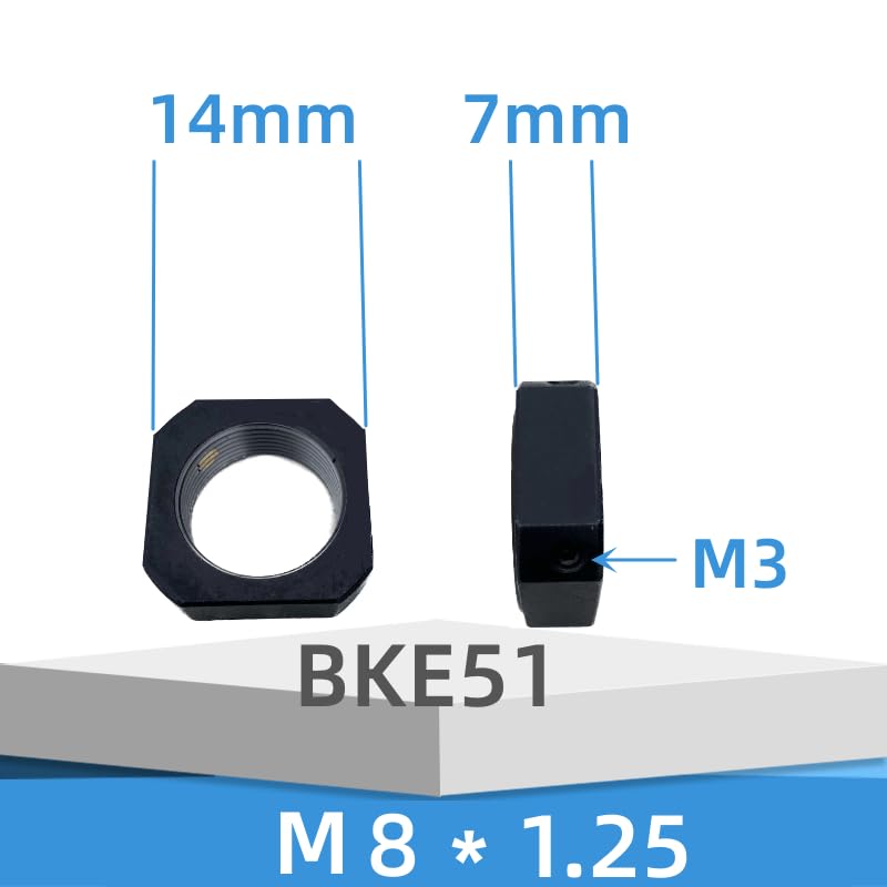 DN8 Lock Nut for Roller Screw，5Pack M8 x 1.25 Hex Nut, 42CrMo Steel, 6H Precision, Phosphated and Lubricated Anti Backlash, Copper Setscrew Included 5