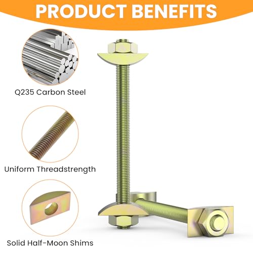 4 Sets M8x100mm Countertop Connector Bolts, Furniture Fastening Kits, Drawbolt Joint Connectors with Half Moon Spacers for Butcher Block, Bed Frame, Wardrobe Assembly (Pack of 2) M8x100mm (Pack of 2)