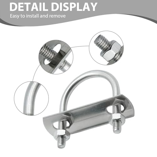 16 Pcs Round U Bolts, M6 x 34 mm x 53 mm Round Bend U Clamp, U-Bolts with Nut Plate Washer for Pipes Wood Tubes (DN25) M6 34x53mm