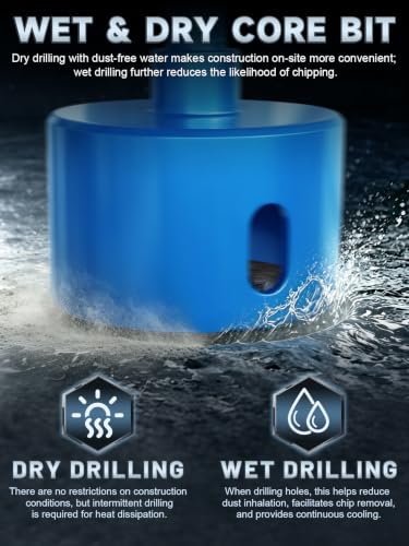 15‑Piece Diamond Hole Saw Kit, 1/4"‑2" Diamond Core Drill Bits Set, Includes 3/16" Multi‑Tooth Carbide Drill Bits & Manual Screwdriver for Tile, Ceramic, Marble, Glass