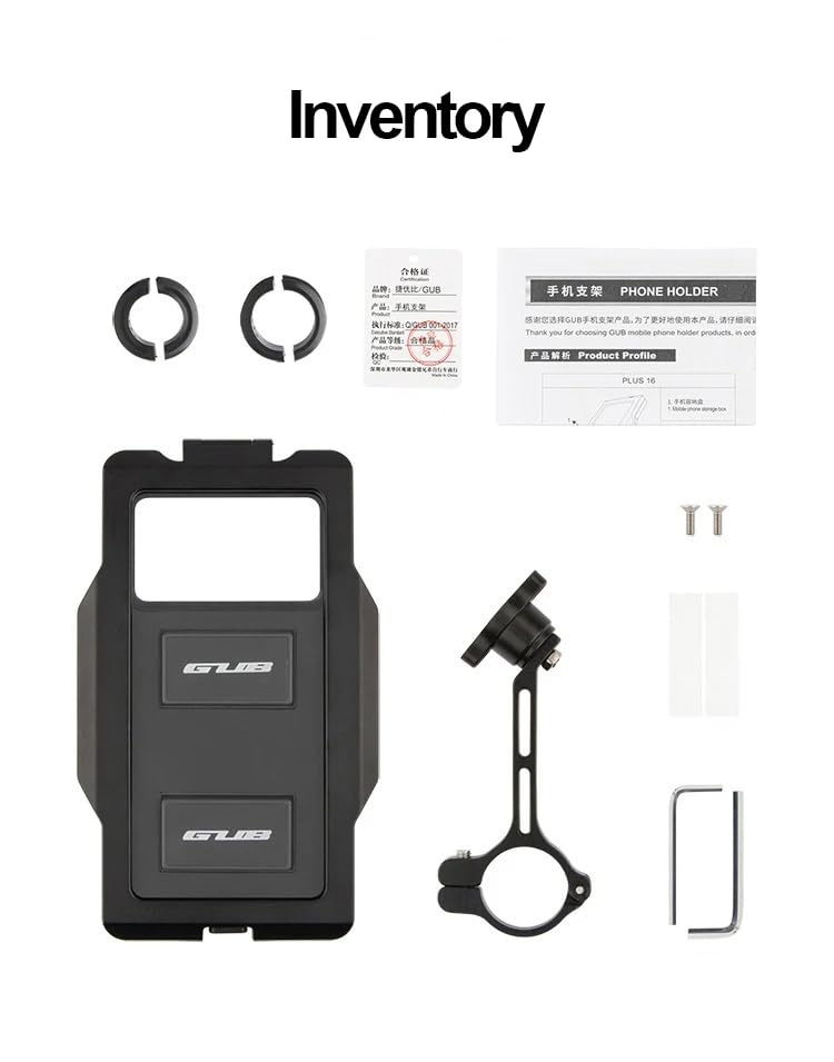 GUB Plus 16 Waterproof Phone Holder Full Sealed Touch Screen Bike Mount Phone Case Cover for Cellphone GPS etc Black