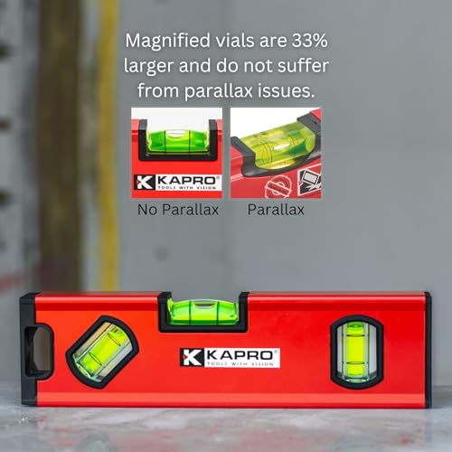 Kapro - 771M TWIN Magnetic Heavy Duty Toolbox Level - For Leveling and Measuring - Features V-Groove and Magnet Base - VPA Certified - 8 Inch 8"
