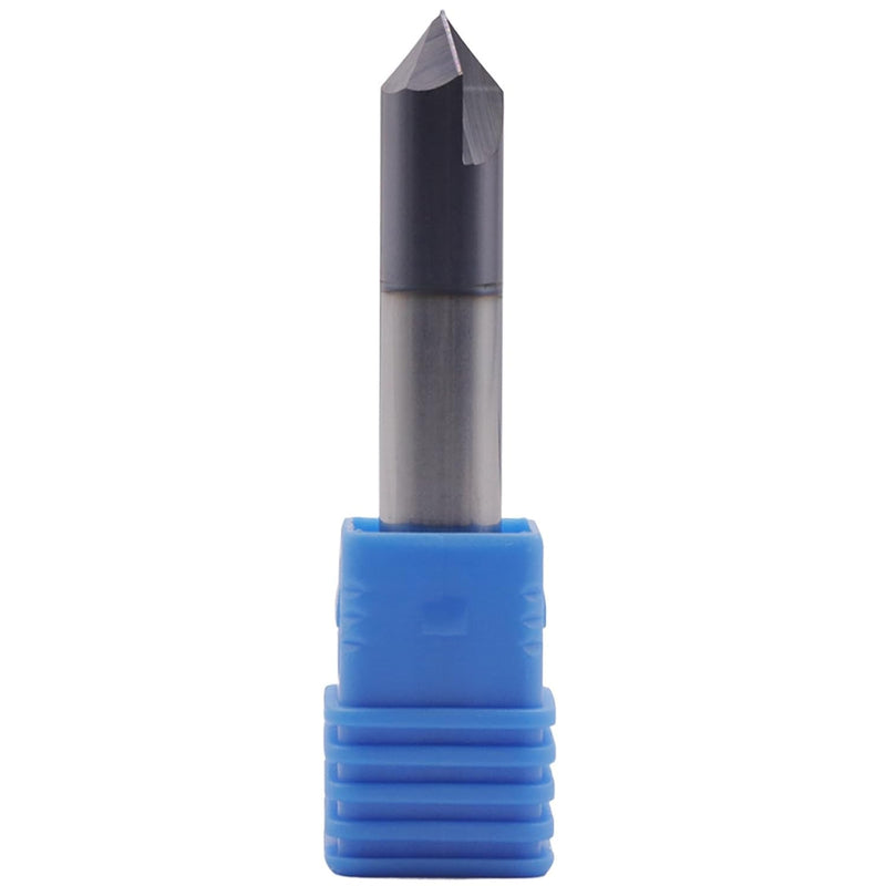 3/8" 2 Flute 90° Solid Carbide Chamfer End Mill, Double End, AlTiN Coated | 90° Chamfer Angle Chamfer Mill, 3/8" Cutting Diameter, 3/8" Shank Diameter, 2-1/2" Overall Length 2 flute 3/8"