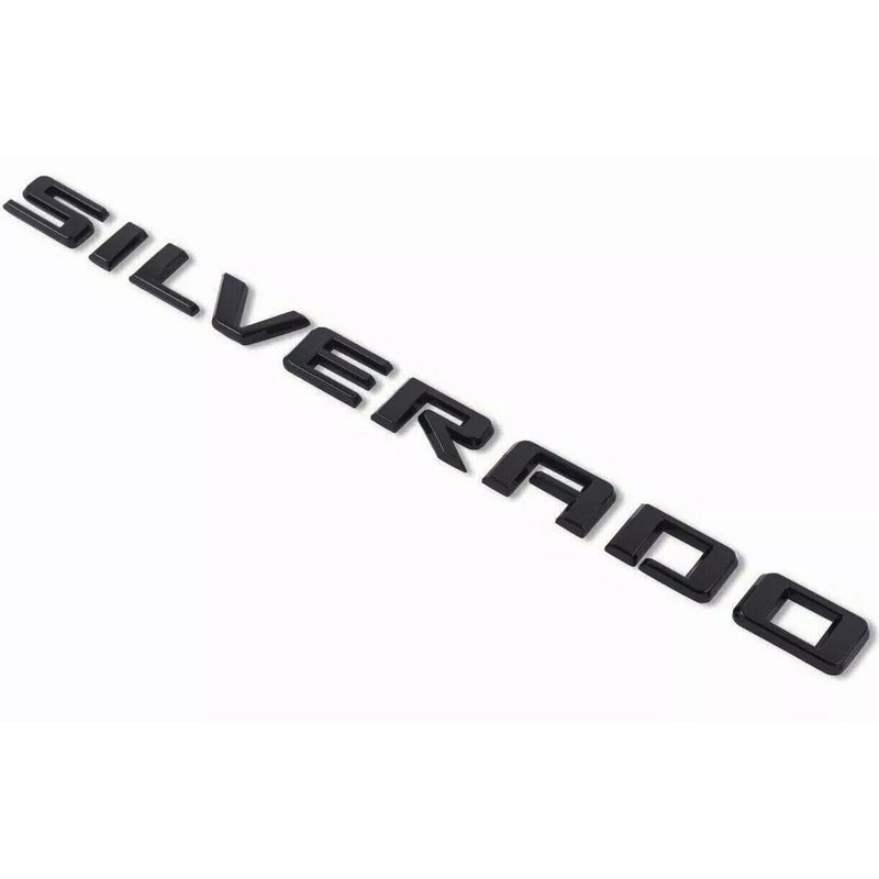2019-2025 2pack OEM Nameplate with LT Emblem 3D Letters Badge Replacement for Silverado 1500 2500HD 3500HD 86539786 (Glossy Black) 1 With LT Black
