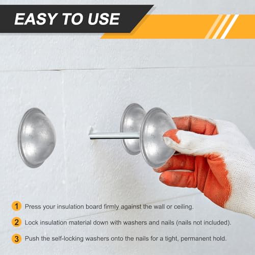 PATIKIL Self Locking Washers 1.2 Inch for Perforated Insulation Pins,100Pcs 100