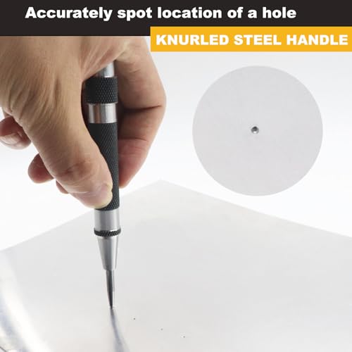 2 Pack Steel Automatic Center Punch with Adjustable Stroke - 5" (125mm)