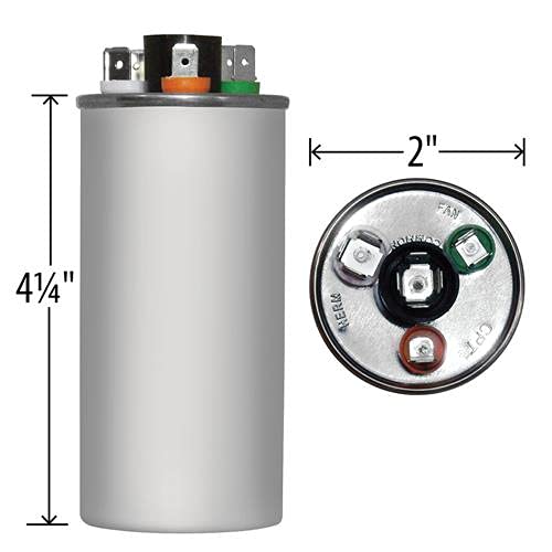 Carrier/Bryant/Payne HC98JA036D Replacement - 35 + 5 uf/Mfd 370/440 VAC AmRad Round Dual Universal Capacitor, Made in The U.S.A.
