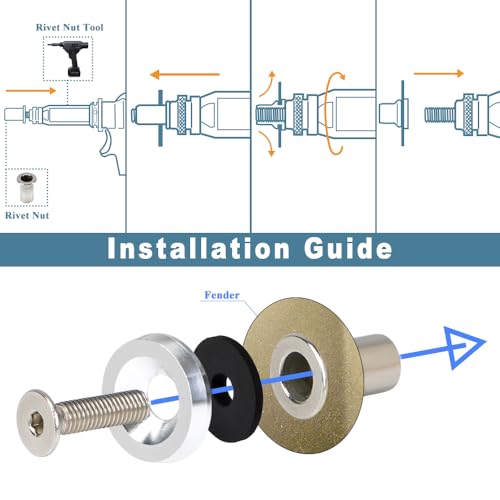 M6 Silver Anodized Aluminum Washer Fender Flare Hardware Kit 32