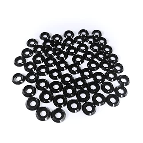 [60PCS] M3 Counterbore Washers Color Black, Anodized Aluminum Alloy, Head Washers Gaskets Cup Shim for Screw RC/FPV/PC/Drone/Toys/Mechanical Accessories Parts