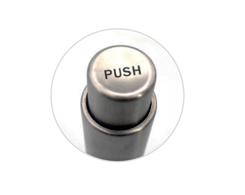 Bisetti Push Button Stainless Steel And Acrylic Pepper Mill Grinder, 14.5 cm/ 5.7 Inch