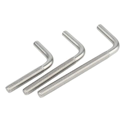 20 Pack M6x40mm L Shaped Foundation Bolt with Washers and Nuts 304 Stainless Steel L Shaped Bolts Threaded Right Angle Square Bend Hooks Anchor Bolts M6x40
