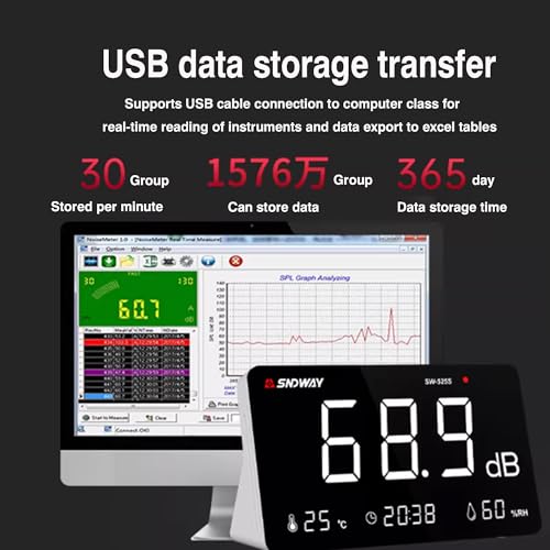 SW-525S 30-130dB Digital Meter Desktop Sound Level Meter Built-in Battery