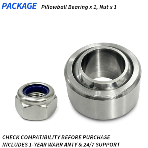 50754 Pillowball Bearing & Nut Replacement Compatible with Air Lift Performance Suspension Kits, Stainless Steel Nut & Bearing Steel Inner Ring-1PCS 2