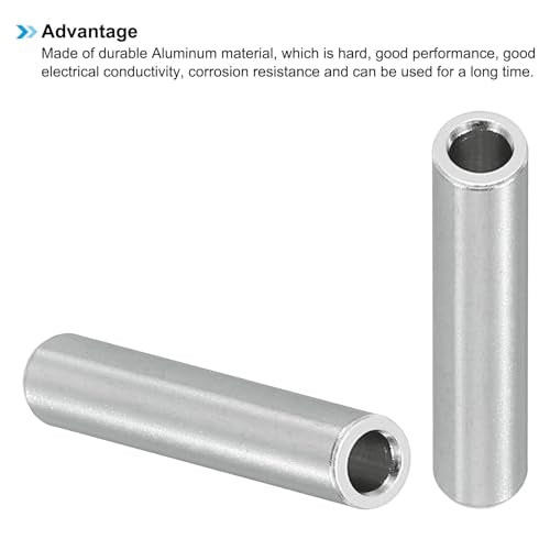 PATIKIL M5 Aluminum Spacers, 10 Pcs Metal Spacer Aluminum 5.2mm ID x 8mm OD x 30mm L Aluminum Spacer Screw Standoff Round for 1/5inch or M5 Screw Bolts 5.2x8x30 mm(ID*OD*L)