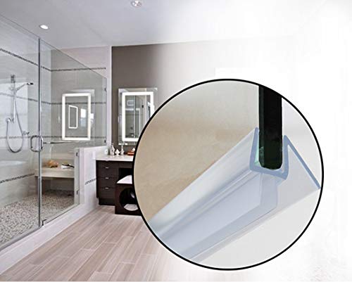 2-Pack Butecare Frameless Shower Door Bottom Seal for Glass Doors – Stop Shower Leaks and Create a Water Barrier (3/8” x 39”) Bottom sweep -3/8''