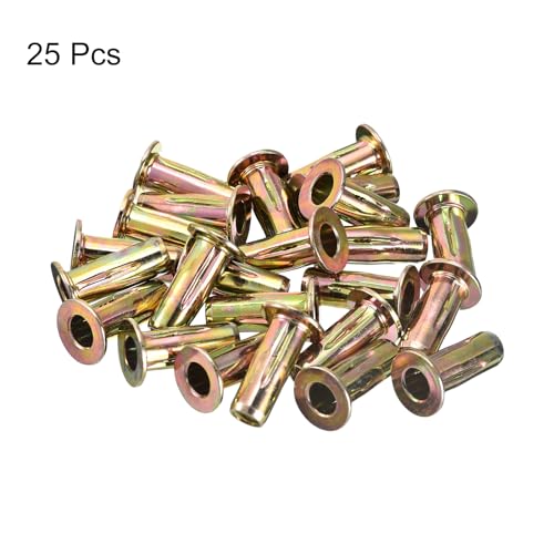 uxcell 5/16-18 Multi-Grip Rivet Nuts 25pcs Pre-Bulbed Shank Flat Head 25