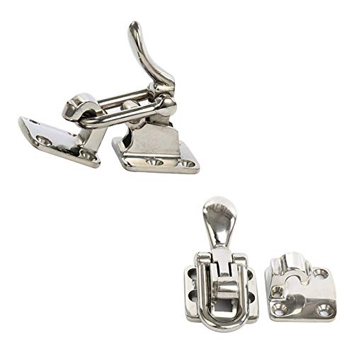 Amarine Made Pair of Stainless Steel Hold Down 90 Degree Clamp-locking Cam Latch for Boat, RV,Caravan,Attic Hatch Doorway