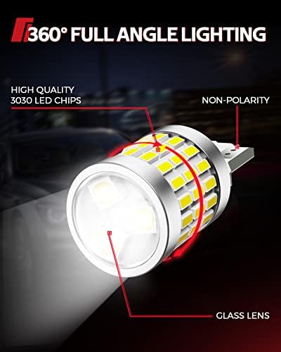 Torchbeam 912 921 LED Bulb Reverse Lights, T15 led Backup light Bulbs 1800 Lumens 6000K Xenon White Super Bright T15 906 904 W16W 921 LED Reverse Light Bulb, Pack of 2 TU1 Series 921/912