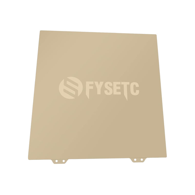 FYSETC CR-6 SE Print Bed - PEI Build Plate: Double-Sided Smooth - Textured PEI Sheet Heated Bed Cover 254x 245mm/10x9.64inch Flexible Removable Spring Steel Printing Surface with Bottom Sticker -Gold 254*245mm 2