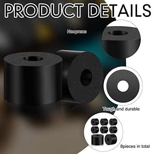  [AUSTRALIA] - Fabbay Rubber Spacer 1.5" OD X 0.5" ID X 1" Thick Black Neoprene, 8 Pcs