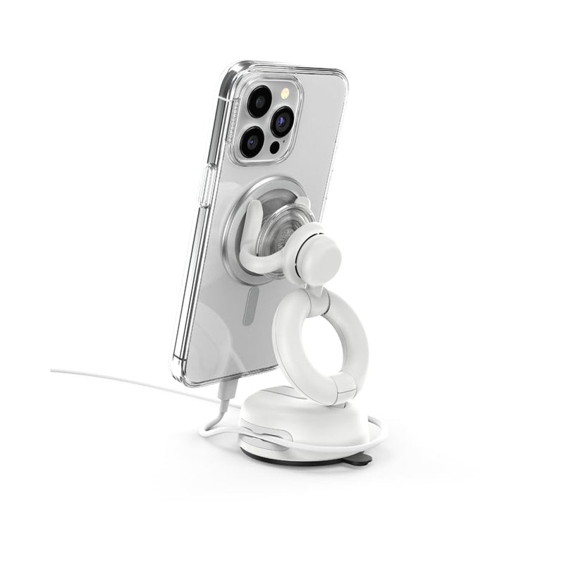 PopSockets Car Vent Phone Mount- White | Air Vent Clip, Compatible with PopSockets, Hands-Free, White Dash/Desk Mount