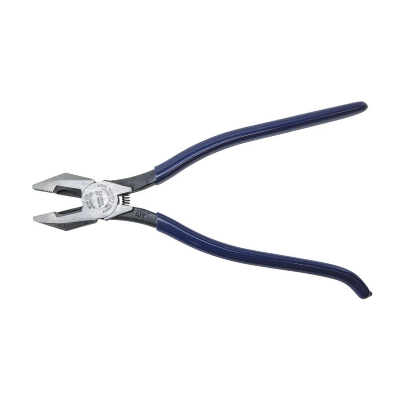 Klein Tools D201-7CST Ironworker Pliers, Spring Loaded Side Cutters, Twists and Cuts Annealed Rebar Tie Wire, Heavy-duty Knurled Jaws, 9-Inch Long Ironworker/Plasitc Dipped Handle