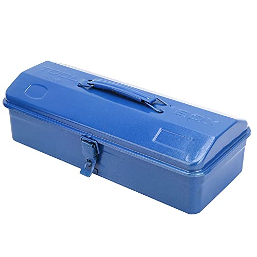Multifunction Iron Portable Tool Box, Repair Tool Storage Container Holder Blue(37x16x11（350）)